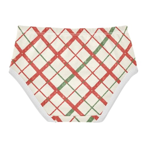 Girls' Panties Comfort Color for Kids Red Green Plaid in Sizes 2T,3T, 4T, 5T, 6Y and 8Y2