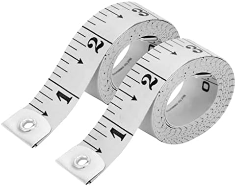 Unitedprime Flexible Tape Measure, Accurate Dual Scale Standard & Metric Measurements Tape,Soft Measuring Tape for Body, Weight Loss Sewing Tailor Craft Ruler,Blue,150cm/60 inch (White / 2 Pack)