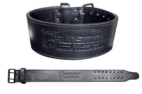 Gunsmith Fitness Apex Lifting Belt - Ultra Premium Handmade, All Black Olympic & Powerlifting (Power 10mm Double Prong, L)