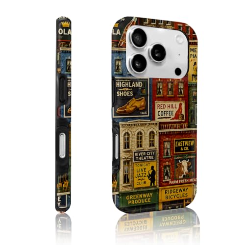 Coque magnétique iPhone 16 Pro double couche Retro Street antidérapante