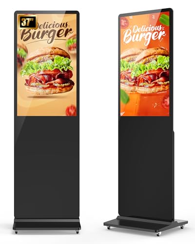 Image of 37 inch Digital Signage Display, 2K LCD Screen Indoor Floor Standing Digital Kiosk, Auto Media Player Advertising Display Poster with Android OS Remote Control, HDMI /WiFi /USB
