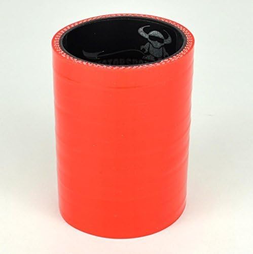 Demon MotorSport 89mm 3.5" - Straight Silicone Hose (Length 76mm) Red with Black Liner