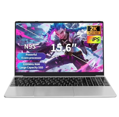 Gaming Laptop,Computer Laptop,Laptop Computer,Laptop Gaming,16GB DDR4 512GB SSD,3.4GHz N95 Processor,Fingerprint Unlock,15.6-inch Full HD 2K,180 Angle Opening,Backlit Keyboard,Gray