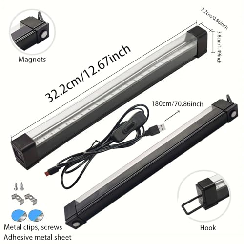 LED Black Lights, Magnetic UV Lamp, 9W Portable Bar With Sturdy Build, Fluorescent Display Device With Sturdy Finish, Accessory, Lighting Assist For Bedroom Wall Ceiling Cabinet Indoor Outdoor – Image 3