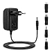 Aukru 5v 3a EU Fuente de alimentación Universal con 5 Conexiones de Enchufe para Enrutadores/Telefono movil/Tablet/Altavoces/LCD/Cámaras de CCTV/TV Box