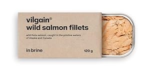 Vilgain Wildlachs Filets (120 g) In Salzlake – Zarte Keta Lachsfilets Ohne Konservierungsstoffe, Proteinreicher Fitness Snack Mit Omega 3 Fettsäuren, Natürlicher Fang Aus Dem Pazifik