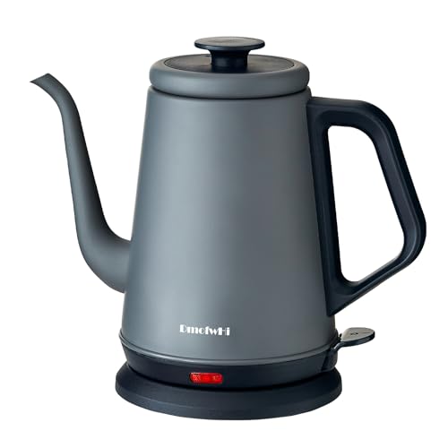 DmofwHi Gooseneck Electric Kettle(1.0L),1000W Electric Tea Kettle of 304 Stainless Steel,Auto Shut off,Water Kettle for Coffee and Tea-Grey