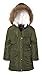 Sportoli Girls Fashion Winter Puffer Jacket Coat with Sherpa Lined Fur Trim Hood - Green Space (Size 5/6)