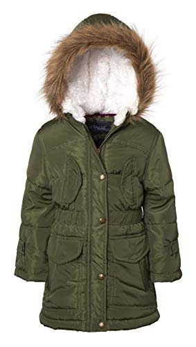 Sportoli Girls Fashion Winter Puffer Jacket Coat with Sherpa Lined Fur Trim Hood2