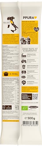 PPURA Bio Spaghetti Emmer Pasta 500 g, 100% natürliche Spaghetti aus dem Urkorn Emmer, Made in Italy - italienische Nudeln ohne Zusatz-, Farb- oder Konservierungsstoffe