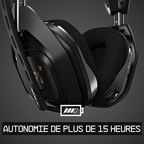 ASTRO Gaming A50 Casque sans fil Connexion+ Station de Charge Gamer, 4ème Génération, Dolby, Équilibre entre son des Jeux et Voix, 2,4 GHz, pour Xbox Series X|S, Xbox One, PC - Noir/Or