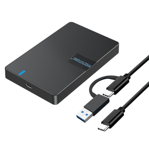 HDD SSD 2.5 USB 3.0 USB-C External Hard Drive Enclosure - WEETOTUNG Dual Port 5Gbps Tool-Free UASP for sata I/II/III - Universal Storage PC/Mac/MacBook/PS4/PS5/Xbox