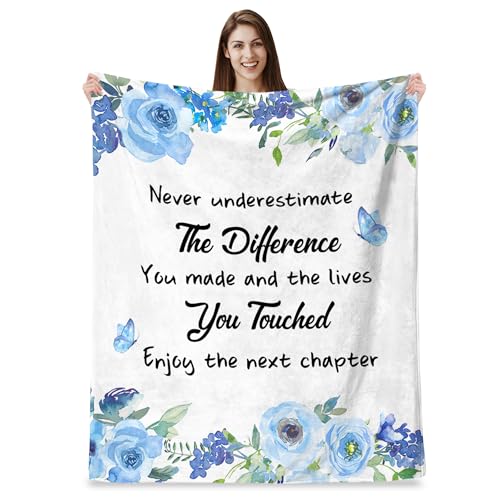 Retirement Gifts for Women, Farewell Gifts for Coworkers 2025, Goodbye Going Away Gifts for Friends Teacher Nurse Mom Boss, Leaving Gifts for Coworker, Classy Retirement Fleece Throw Blanket 60" x 80"