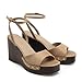 DREAM PAIRS Wedge Sandals for Women,Dressy Platform Square-Toe Ankle Buckle Studded Fashion Sandals for Summer,Size 6,Taupe,SDWS26001W