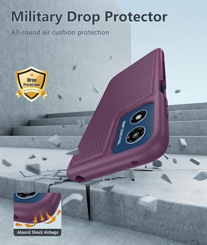 Image of FNTCASE for Motorola Moto G-Play-2024 Case: Dual Layer Protective Heavy Duty Cell Phone Cover Shockproof Rugged with Non Slip Textured Back - Military Protection Bumper Tough (Purple)