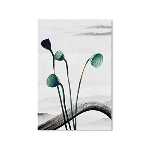 Art de salon vieux lotus affiche décorative sur toile au style poétique