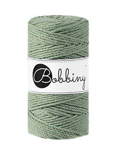 Bobbiny Corde Macramé Torsadée Regular 3mm (Eucalyptus Green) 100m