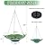 13" Hanging Bird Bath with Solar Fountain,Metal Solar Bird Bath (Green)