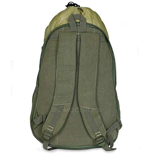 Mochila Lona Grande Trilha Camping Viagem Reforçada (VERDE)