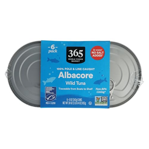 Image of 365 by Whole Foods Market, No Salt Albacore Tuna in Water 6pk, 5 Ounce