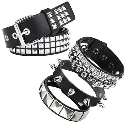 MHYMX Cinturón de remaches con 3 remaches negro Y2K cinturón juego de cinturón de piel sintética con purpurina remaches punk gótico joyas accesorios para mujer hombre | Ya disponible en tu tienda friki favorita! En mundofriki.es! MHYMX Cinturón de remaches con 3 remaches negro Y2K cinturón juego de cinturón de piel sintética con purpurina remaches punk gótico joyas accesorios para mujer hombre | Ya disponible en tu tienda friki favorita! En mundofriki.es!