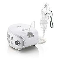 LAICA Aerosol a Pistone NE2014 &ndash; Nebulizzatore per Aerosolterapia a Nebulizzazione Fine con Maschere Adulto e Pediatrica, Ampolla Regolabile, Boccaglio, Forcella Nasale e 5 Filtri