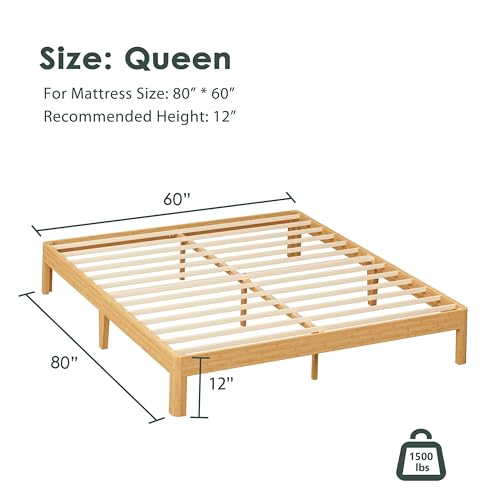 Ziyoo Z-ZB8904-12 Queen Bed Frame 12 Inch Solid Wood Platform Bed thumb #1