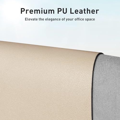 Image of Aothia Leather Desk Pad Protector, Mouse Pad, Office Mat, Non-Slip PU Leather Blotter, Laptop Pad, Waterproof Writing Pad for Office and Home (Beige, 36 inch x 17 inch)