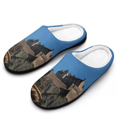 Edinburgh Castle Fontana Plush Slippers Anti-slip Footwear Cotton Warm House Shoes Indoor Outdoor