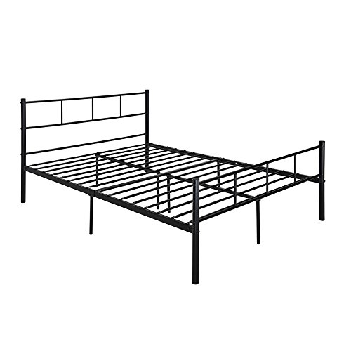 Tuff Concepts Double Size Bed 4FT6 Black Metal Steel Frame Modern Bedroom for Adult Children