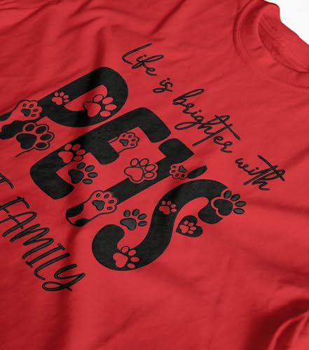 Image of INDISSH T-Shirt for Man | Regular and Plus Size Upto 7XL | Pet Lover Graphic Printed | Round Neck Cotton Fabric Regular fit Casual T-Shirt for man - RNM-PETFAMILY-PAR