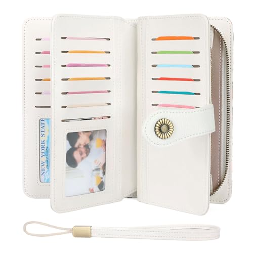 Image of FALAN MULE Wallets for Women Trifold Wristlet Wallets Large Capacity RFID Blocking Ladies Purse Credit Card Holder