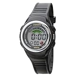 CREPHA(クレファー) 腕時計 デジタル T-SPORTS 多機能 生活防水 5気圧 ストップウォッチ 大画面 ウレタンベルト ブラック メンズ スポーツ TS-D158-BK