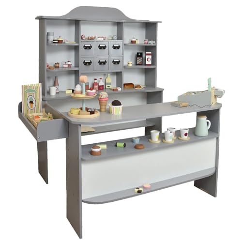 Roba Kaufladen grau Kaufmannsladen aus Holz für Kinder -...