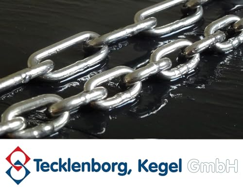 Edelstahl V4A Kette, 5,0 Meter, 3 mm Materialstärke, 85 kg Maximalbelastung, langgliedrig, rostfrei, poliert, ähnlich DIN763 - Tecklenborg Kegel GmbH