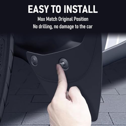 Image of 2024 New Tesla Model Y Accessories - Mud Flaps [No Drilling Required] All-Weather Mud Splash Guard Body Kits for Tesla Model Y 2024-2020, Black (Set of 4)