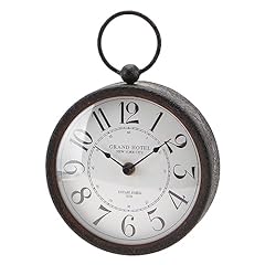 NIKKY HOME Small Retro Black Wall Clock 6 Inch, Battery Operated Vintage Metal Round Silent Analog