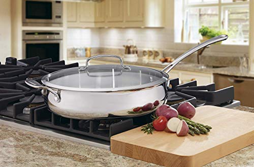 Cuisinart 433-30HP1 Contour Stainless 5-Quart Saute Pan With Helper Handle And Glass Cover,Silver thumb #1