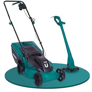 VONROC Rasenmäher Elektro mit Kabel | 1300W - 32cm Schnittbreite - einstellbare Schnitthöhe 30-70MM | Elektrischer Sichelmäher für kleine bis mittelgroße Flächen -Inlusive Trimmer Set