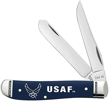 CASE XX Air Force Mini Trapper Knife Navy Blue Synthetic USAF Stainless Pocket Knives