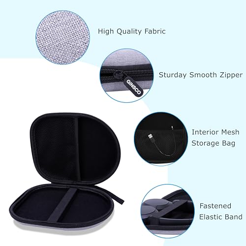 Image of Ginsco Headphone Case Compatible with JBL Tune 510BT /520BT /500BT /Junior 320, with Sony WH-CH520 /510, Ultra-Slim Hard Shell Headphone Case for On Ear Headphones (Gray)