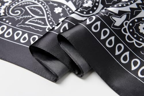 Image of 35 inch Men's Silk Cowboy Scarf - Oversized Western Bandana Neckwear, Large Square Scarf with Gift Packaging