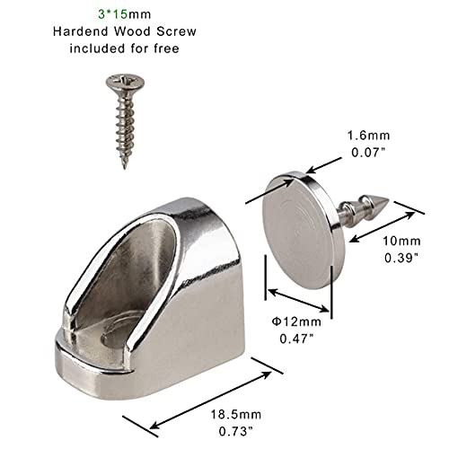 Keenkee 4 Set Magnetic Cabinet Door Catches Hardware Fittings With Neodymium Magnets For Furniture Door Stoppers, Closer, Latch, Nickel Color, Free Wood Screws #TOP1
