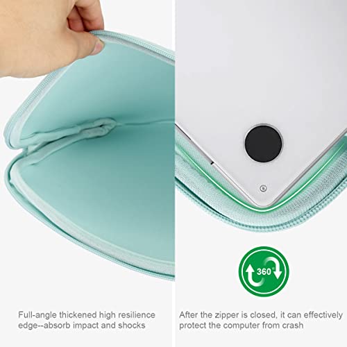 Image of Arvok 11 11.6 12 Inch Laptop Sleeve Case for MacBook Air 12, Water-Resistant Neoprene Notebook Computer Tablet Sleeve, Carrying Bag Cover for Chromebook /HP /Dell /Lenovo /Asus /Acer, Light Green