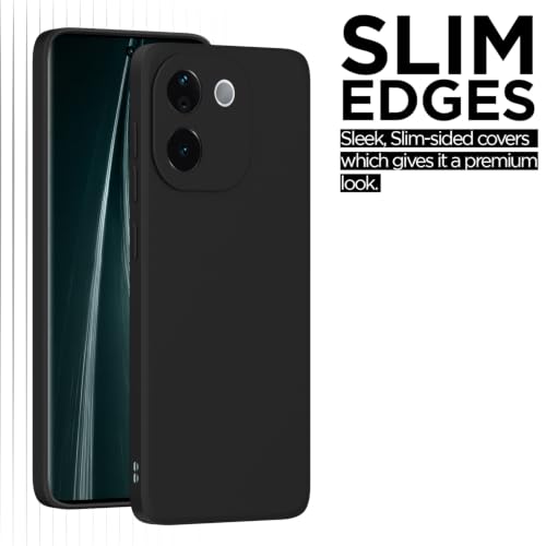 Image of Outlouders Back Cover for Vivo T3 Pro 5G / iQOO Z9s Pro 5G | Camera Protection | Durable Soft Matte Silicone Bumper Case (Black)