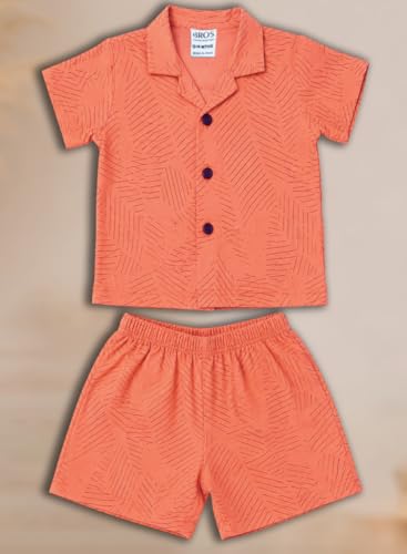 Image of 3BROS Baby Boys & Baby Girls Pure Cotton Clothing Set Casual Half Sleeves Shirt with Shorts Set For Boys & Girls