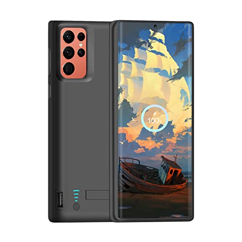 Loytal Battery Case for Samsung Galaxy S22 Ultra, 5000mAh Rechargeable Extended Battery Charging Charger Case, Add 100% Extra Juice, Not Compatible with S22 or S22+ (6.8 inch) Black