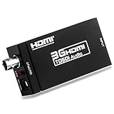 Mirabox 1080P MINI 3G HDMI to SDI Converter BNC Port SDI/HD SDI/3G SDI Signal for Home Theater, Black (US Two-Pin Plug)