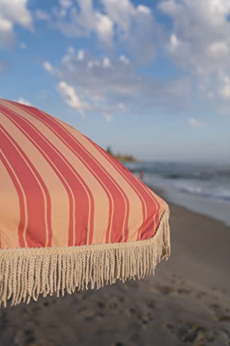 Fringe Tassel Patio & Beach Umbrella (Pink Stripe) #TOP2