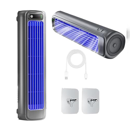 Cooling Ace Portable Air Conditioner Air Cooler Fan Quiet With 3 Speeds 3d Cycle Turbo Compression Cooling Usb Rechargeable Desktop Tower Fan For Office Bedroom Kitchen gray